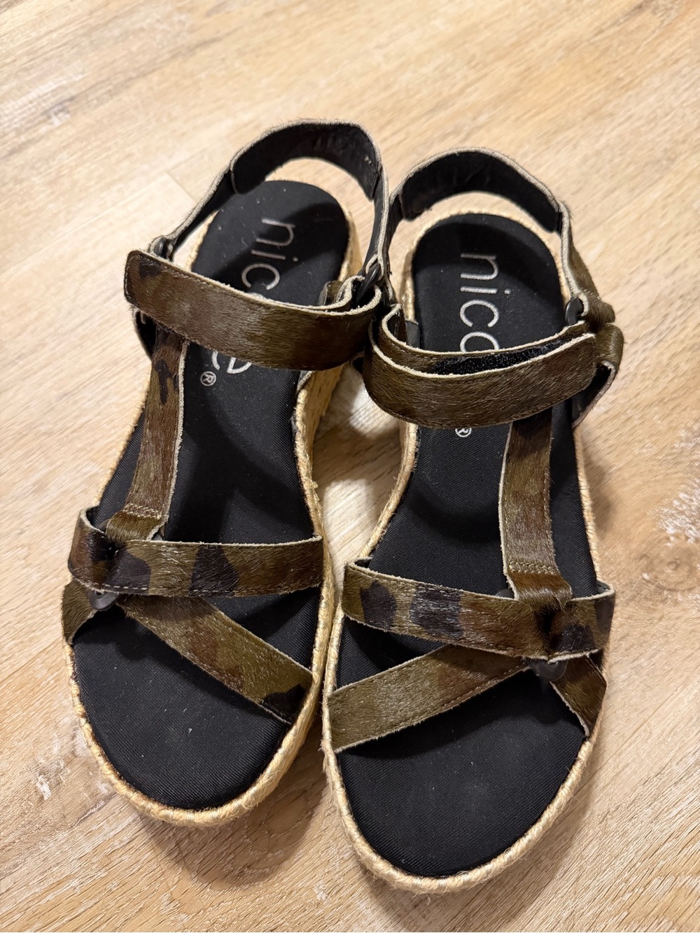 Nico Espadrille Wedge Sandals in Army Fatigue
